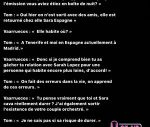 Tom s'exprime dans une interview accordée à Vaarruecos.