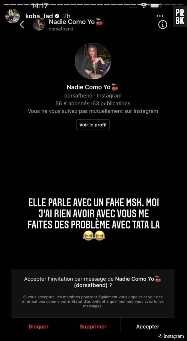 Koba LaD réagit à la rumeur.