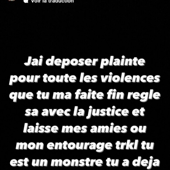 Sarah Fraisou annonce avoir porté plainte contre Ahmed en stories sur Instagram le 26 avril 2022