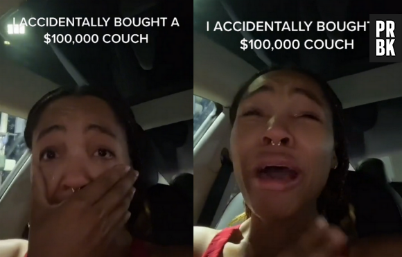 Cette TikTokeuse achète par erreur un canapé à 100 000 dollars et réclame des dons pour le payer
