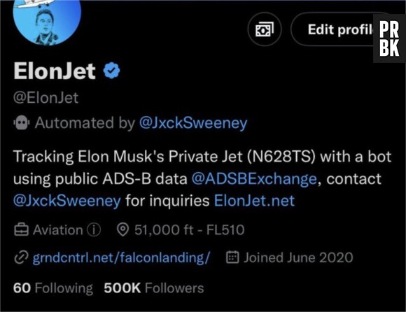 Le compte d'ElonJet a été suspendu par Twitter
