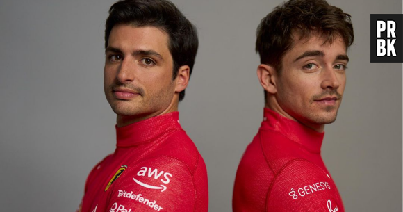 Charles Leclerc et Carlos Sainz : les deux pilotes de Ferrari. Mercedes trolle le lancement de la nouvelle voiture.