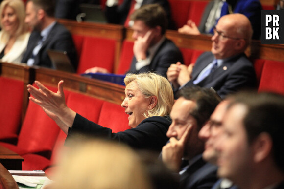 Marine Le Pen - Examen des motions de censure à l'Assemblée Nationale contre le projet de réforme des retraites le 20 mars 2023. © Jonathan Rebboah / Panoramic / Bestimage  