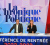 Bruce Toussaint, Marc-Olivier Fogiel, Christophe Delay et Adeline François - Conférence de rentrée 2022/2023 BFM TV à Paris le 6 septembre 2022. © Coadic Guirec/Bestimage 