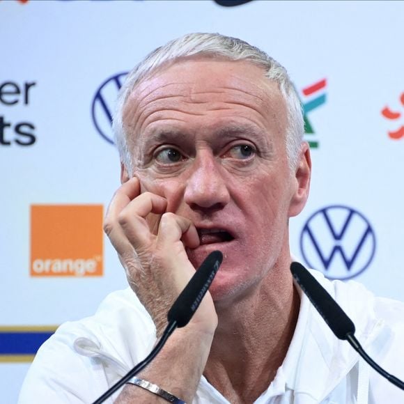 Le sélectionneur de l'équipe de France de football Didier Deschamps en conférence de presse avant le match de qualification à l'Euro 2024 contre les Pays-Bas au centre de formation et centre National du Footbal de Clairefontaine, France, le 20 mars 2023. © Federico Pestellini/Panoramic/Bestimage  French national football team coach Didier Deschamps at a press conference ahead of the Euro 2024 qualifying match against the Netherlands at the training center and National Footbal Center in Clairefontaine, France, on March 20, 2023. 