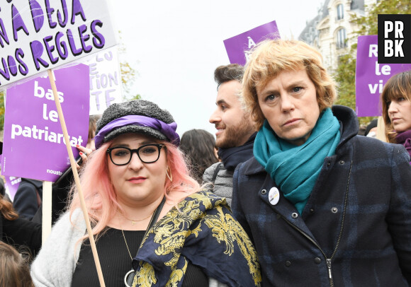 Marilou Berry et Anne Richard - De nombreuses artistes et personnalités marchent contre les violences sexistes et sexuelles le 23 Novembre 2019 © Coadic Guirec / Bestimage 