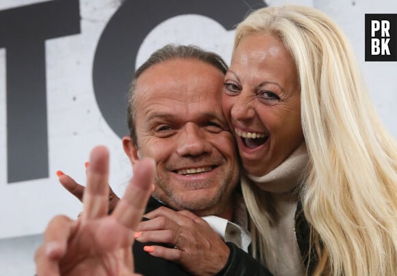 André Bouchet (Passe-Partout dans le jeu de Fort Boyard) et sa femme Patricia lors d'une soirée de la chaîne de télévision CTC à Moscou, Russie, le 29 août 2019.