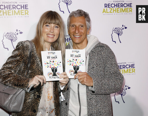 Nagui et sa femme Mélanie Page - Photocall du XVème gala pour la Fondation Recherche Alzheimer à l'Olympia à Paris le 14 mars 2022.  © Photo Marc Ausset-Lacroix/Bestimage