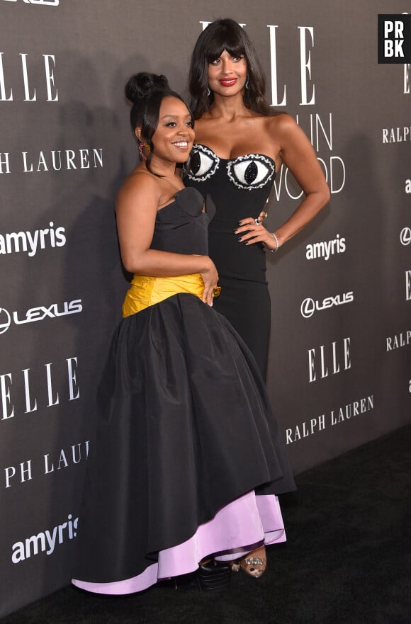 Quinta Brunson et Jameela Jamil au photocall de la soirée "ELLE Women in Hollywood" à Los Angeles, le 17 octobre 2022.