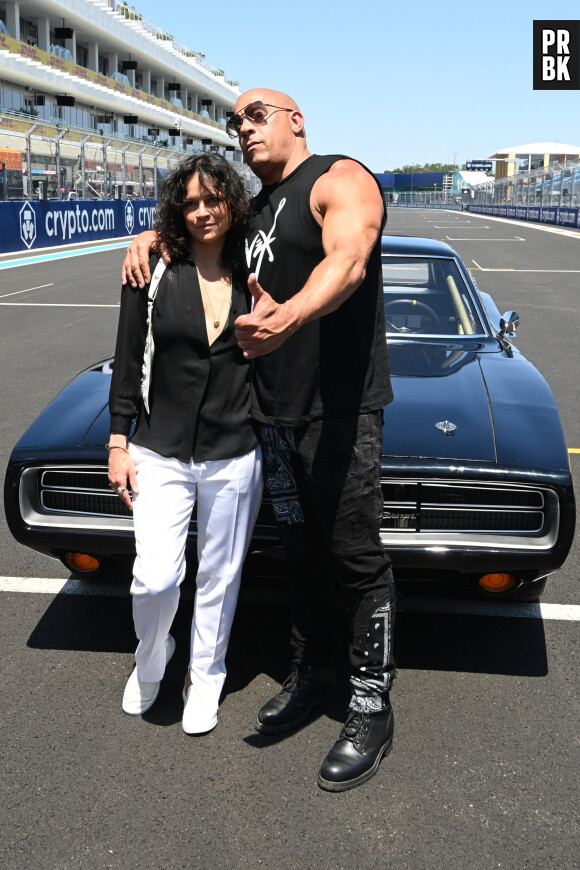 Vin Diesel and Michelle Rodriguez - People au Grand Prix de Formule 1 à Miami le 4 mai 2023.