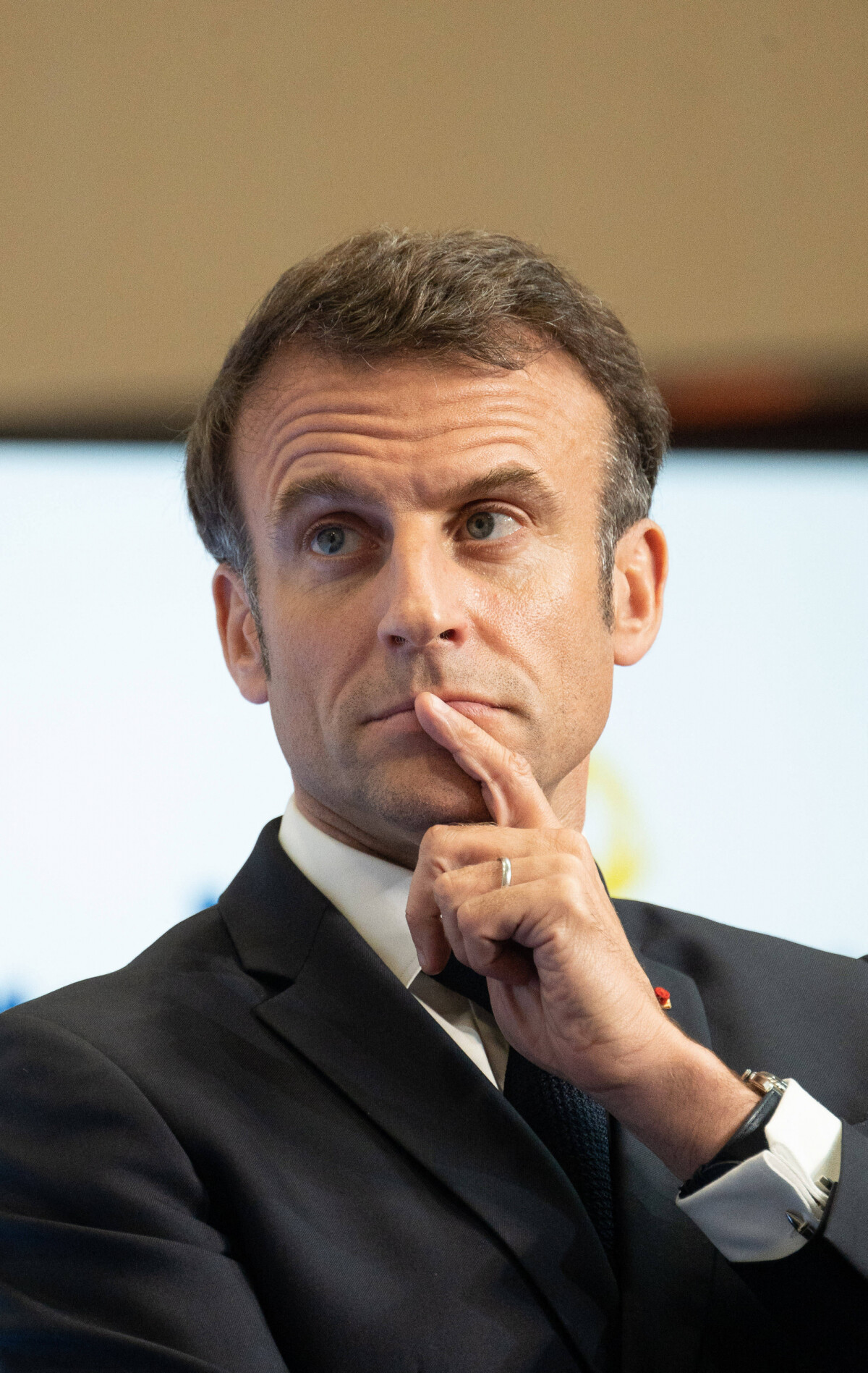 Photo : Le président de la République française Emmanuel Macron dans ...