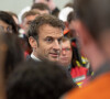 Le président de la République française Emmanuel Macron lors de sa visite de l'usine Aluminium Dunkerque, à Dunkerque; Nord; France, le 12 mai 2023. © Jacques Witt/Pool/Bestimage 