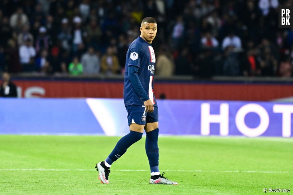 Kylian Mbappé contre Ajaccio (5-0) au Parc des Princes, le 13 mai 2023. © Federico Pestellini / Panoramic / Bestimage