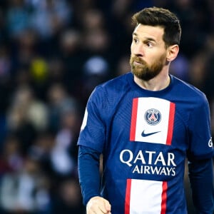 Lionel Messi contre Ajaccio (5-0) au Parc des Princes à Paris le 13 mai 2023. © Federico Pestellini / Panoramic / Bestimage