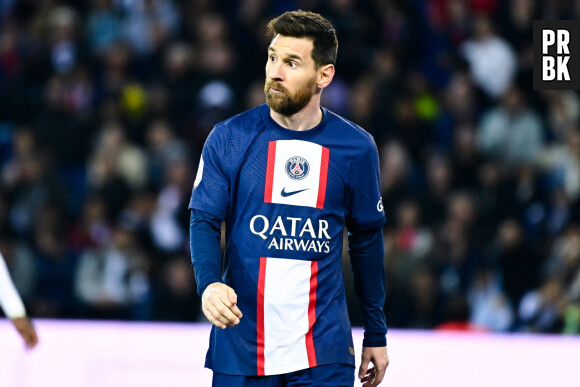 Lionel Messi contre Ajaccio (5-0) au Parc des Princes à Paris le 13 mai 2023. © Federico Pestellini / Panoramic / Bestimage