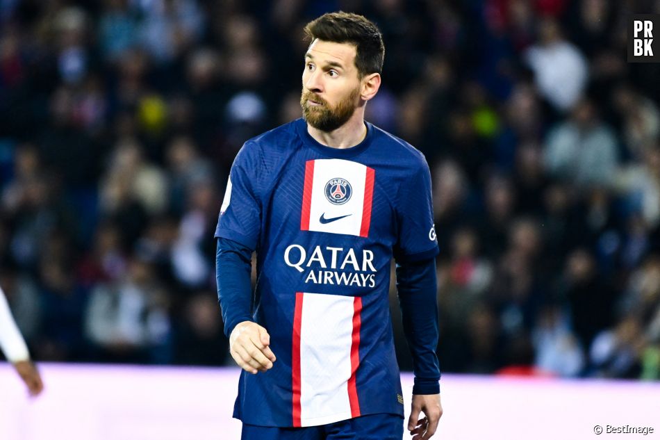 Lionel Messi contre Ajaccio (5-0) au Parc des Princes à Paris le 13 mai 2023. © Federico Pestellini / Panoramic / Bestimage