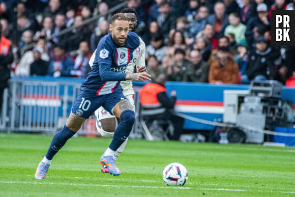 Neymar Jr (Paris SG) lors du match de Ligue 1 Uber Eats "PSG - Lille (4-3)" au Parc des Princes, le 19 février 2023.