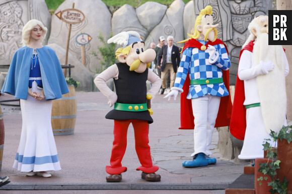 Les personnages lors de l'inauguration du festival Toutatis au Parc Asterix, le 12 mai 2023. © Christophe Aubert via Bestimage