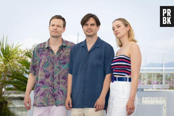 Eirik Saether, Director Kristoffer Borgli and Kristine Kujath Thorp attend the photocall for "Syk Pike (Sick Of Myself)" during the 75th annual Cannes film festival at Palais des Festivals on May 22, 2022 in Cannes, France. Photo by Shootpix/ABACAPRESS.COM
