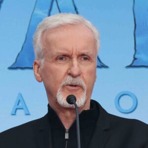 James Cameron lors de cérémonie de pose d'empreintes de mains et de pieds de J. Cameron et J. Landau, au TCL Chinese Theater à Los Angeles, le 12 janvier 2023. 