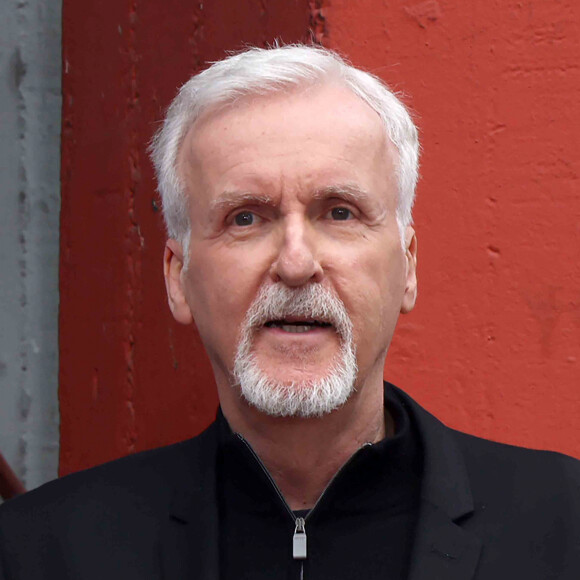 James Cameron lors de cérémonie de pose d'empreintes de mains et de pieds de J. Cameron et J. Landau, au TCL Chinese Theater à Los Angeles, le 12 janvier 2023. 