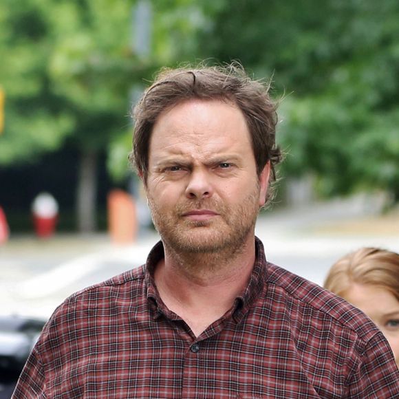 Rainn Wilson, Page Kennedy et Genevieve Angelson sur le tournage de la série TV "Backstrom" à Vancouver, le 23 juillet 2014 