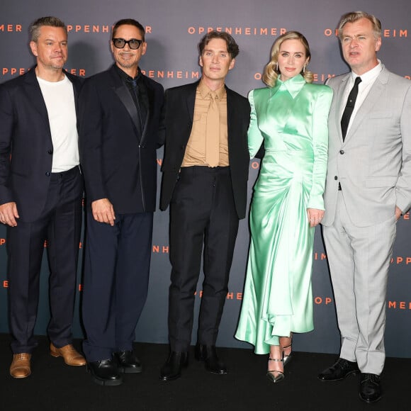 Matt Damon, Robert Downey Jr., Cillian Murphy, Emily Blunt et Christopher Nolan - Première du film "Oppenheimer" au Grand Rex à Paris le 11 juillet 2023. © Coadic Guirec/Bestimage 