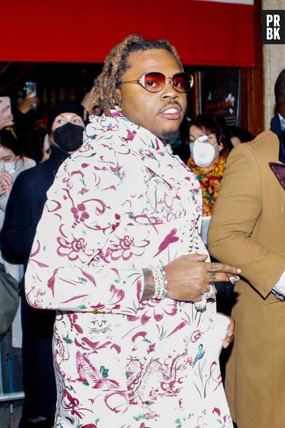 Gunna arrive au défilé Homme Kenzo automne-hiver 2022/2023 au Galerie Vivienne dans le cadre de la Fashion Week de Paris, France, le 23 janvier 2022. © Veeren-Clovis/Bestimage