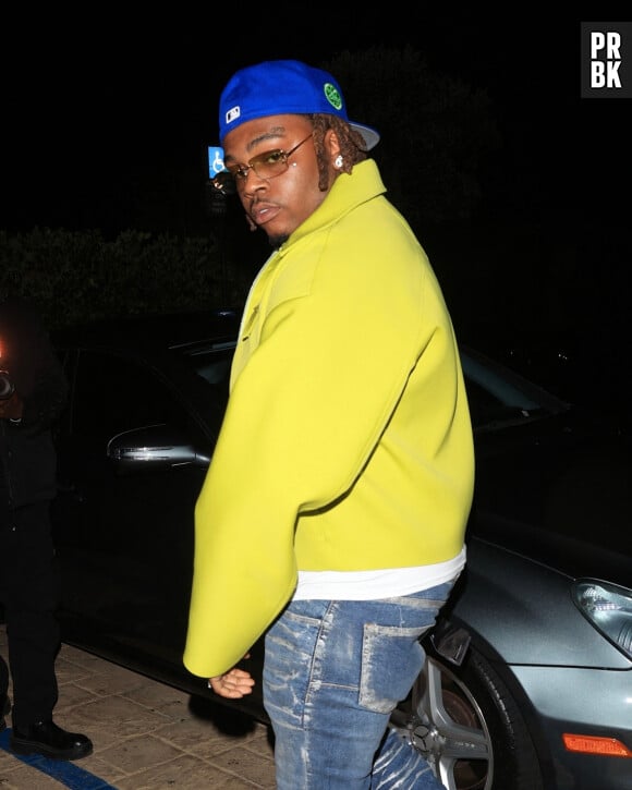 Gunna arrive au restaurant "Nobu" à Los Angeles, le 7 février 2022.