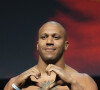 Cyril Gane lors de la pesée avant leur combat en UFC 285 (MMA) au MGM Grand Garden Arena de Las Vegas le 3 mars 2023.