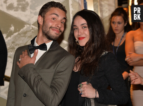 Marwan Berreni et Coline D'Inca (Plus Belle La Vie) - Personnalités lors de la 10ème cérémonie des Globes de Cristal au Lido à Paris, le 13 avril 2015.  People attending the "Globes de Cristal 2015" event at the Lido in Paris, France on April 13th, 2015.