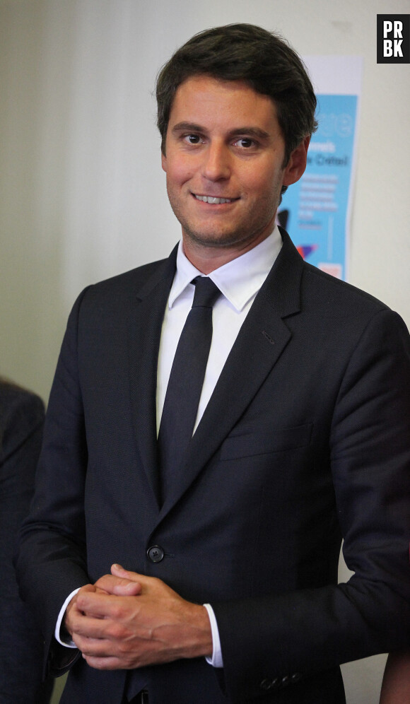 Gabriel Attal, ministre de l’Éducation nationale et de la Jeunesse en déplacement à l'Académie de Créteil le 31 aout 2023.