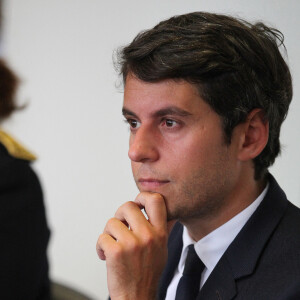 Gabriel Attal, ministre de l’Éducation nationale et de la Jeunesse en déplacement à l'Académie de Créteil le 31 aout 2023.