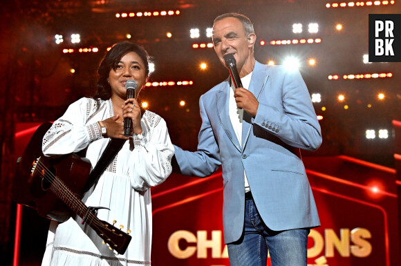 Exclusif - Anisha Jo et Nikos Aliagas - Enregistrement de l'émission "Les chansons de l'été" dans les Arènes de Nîmes, présentée par N.Aliagas et diffusée le 17 juin sur TF1 © Bruno Bebert-Christophe Clovis / Bestimage