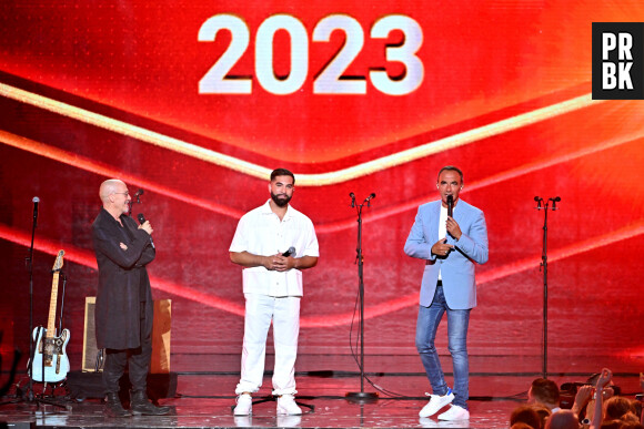 Exclusif - Florent Pagny, Kendji Girac et Nikos Aliagas - Enregistrement de l'émission "La chanson de l'année" dans les Arènes de Nîmes, présentée par N.Aliagas et diffusée le 17 juin sur TF1 © Bruno Bebert-Christophe Clovis / Bestimage 