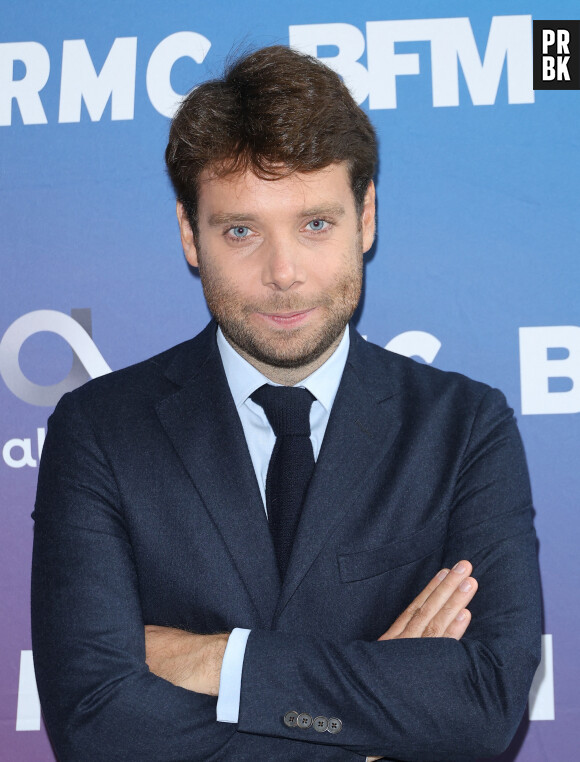 Benjamin Duhamel lors de la conférence de presse de rentrée BFM TV. - RMC du groupe Altice France à Paris, France, le 31 août 2023. © Coadic Guirec/Bestimage