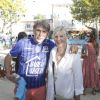 Tex, Chantal Ladesou lors d'un tournoi de pétanque place des Lices organisé par le magazine Turquoise pour l'association Sourire à la vie à Saint-Tropez le 10 août 2022. © Jack Tribeca / Bestimage