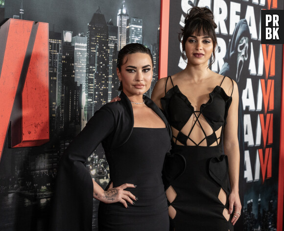 Demi Lovato, Melissa Barrera à la première du film "Scream VI" à New York, le 6 mars 2023. Celebrities at the premiere of "Scream VI" in New York. March 6th, 2023. 