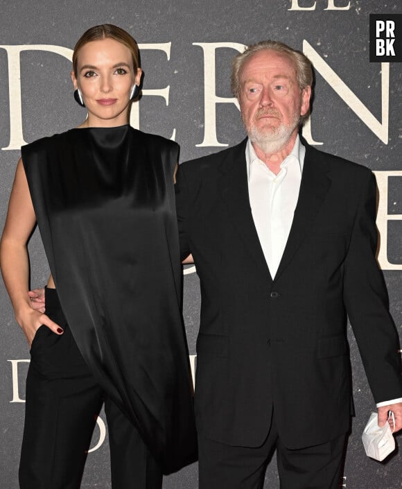 Jodie Comer et Ridley Scott - Avant-première française du film "Le Dernier Duel" au Cinéma Gaumont Champs-Élysées à Paris le 24 septembre 2021. © Coadic Guirec / Bestimage  French premiere of the movie " The last Duel" at Cinema Gaumont Champs-Élysées in Paris on 24/09/2021