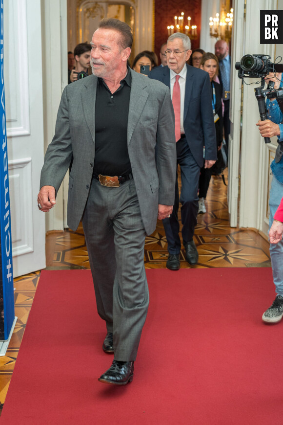 Arnold SCHWARZENEGGER - Conférence sur le climat "Austrian World Summit 2023" au palais Hofburg à Vienne, le 16 mai 2023.