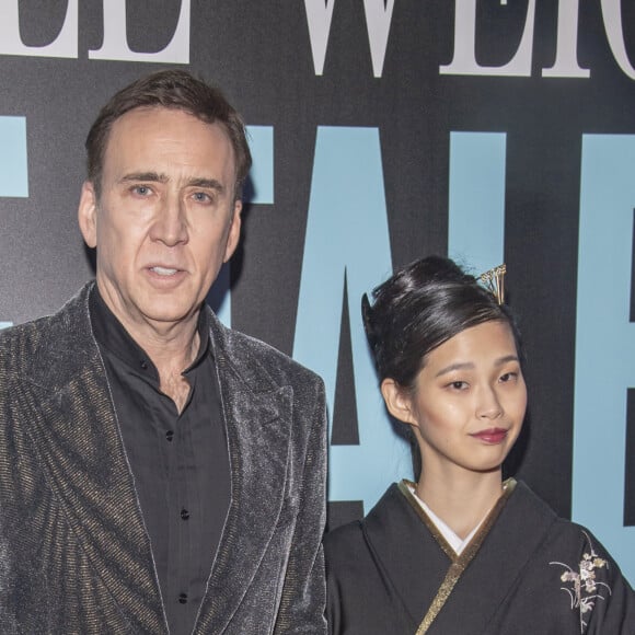 Nicolas Cage et sa femme Riko Shibata, enceinte, à la première du film "The Unbearable Weight of Massive Talent" à New York, le 10 avril 2022. © Ron Adar/SOPA Images via Zuma Press/Bestimage