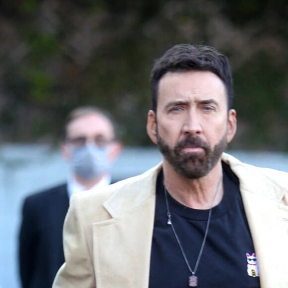 Exclusif - Nicolas Cage se rend à un rendez-vous d'affaire avant la présentation de son dernier film "Pig" à Los Angeles le 10 décembre 2021.