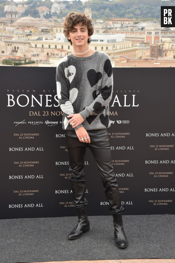 Timothée Chalamet - Photocall du film "Bones and All" à Rome le 12 novembre 2022.