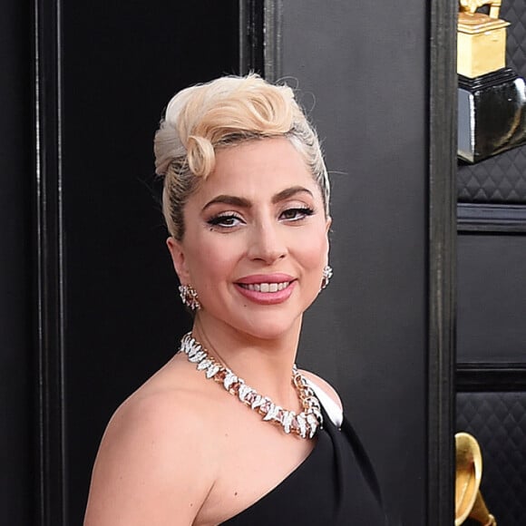 Lady Gaga au photocall de la 64ème édition des Grammy Awards au MGM Grand Garden à Las Vegas le 3 avril 2022.