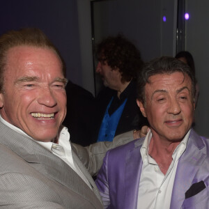 Archives - Arnold Schwarzenegger et Sylvester Stallone - Soirée au Gotha Club à Cannes pour la sortie du film "Expendables 3". Le 18 mai 2014