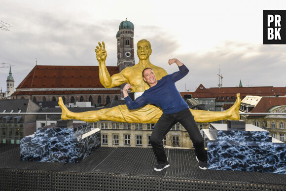 Photocall avec Jean-Claude Van Damme pour la série Jean-Claude Van Johnson à Munich le 14 décembre 2017.