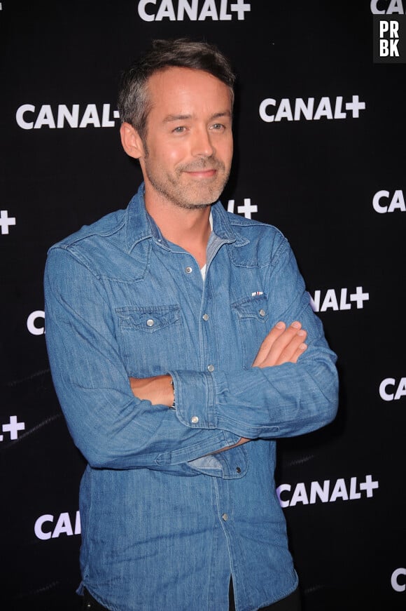 Yann Barthes et l'equipe du 'Petit Journal' lors de la soiree de rentree Canal plus organisee a Paris, le 28 aout 2013 .