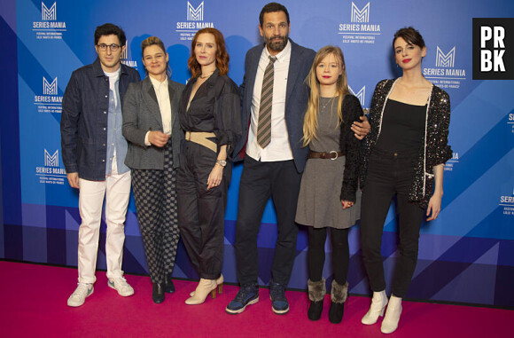 Guest, Marie Denarnaud, Audrey Fleurot, Mehdi Nebbou, Cypriane Gardin, Beéangere McNeese de la série HPI - 6 ème édition du Festival Séries Mania à Lille, France, le 18 mars 2023. © Christophe Aubert via Bestimage