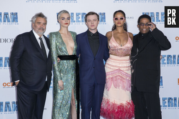 Luc Besson, Cara Delevingne, Dane DeHaan et Rihanna, Herbie Hancock - Avant-première du film "Valérian et la Cité des mille planètes" de L. Besson à la Cité du Cinéma à Saint-Denis, le 25 juillet 2017. © Olivier Borde/Bestimage