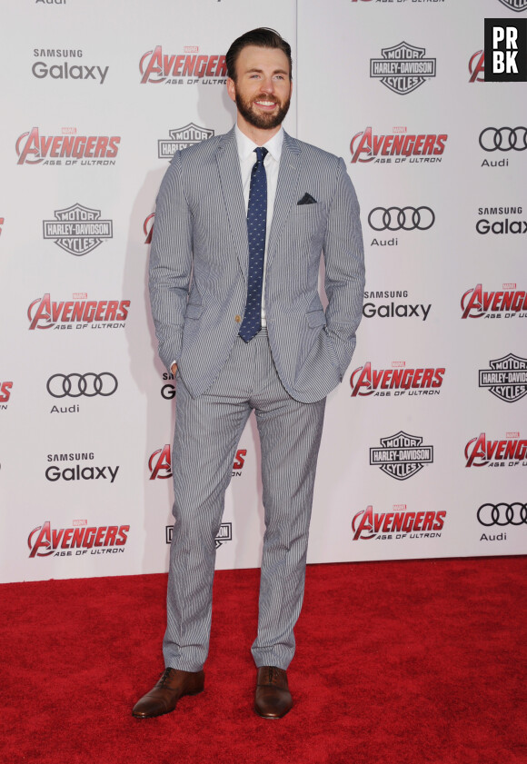 Chris Evans lors de la première de "Avengers : L'ère d'Ultron" (Marvel's 'Avengers: Age Of Ultron) à Los Angeles, le 13 avril 2015.